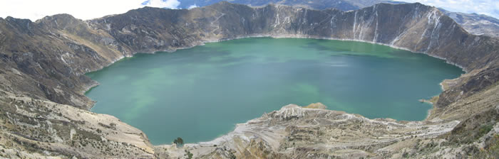 Crater lake of the Quilotoa Volcano