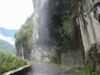 Waterfall on road